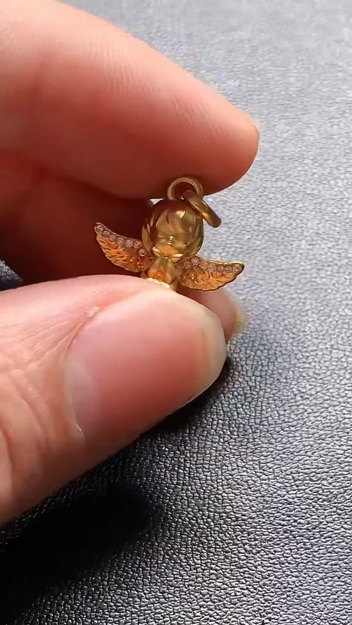 颈饰18K金镶嵌翡翠18k小天使