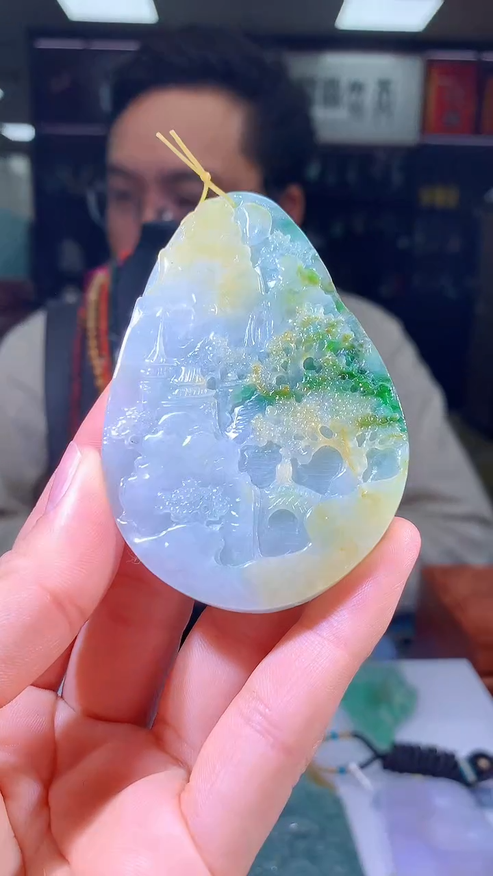 【闪购商品】定制翡翠未镶嵌1080hm-毛货挂件(赠珠链）25