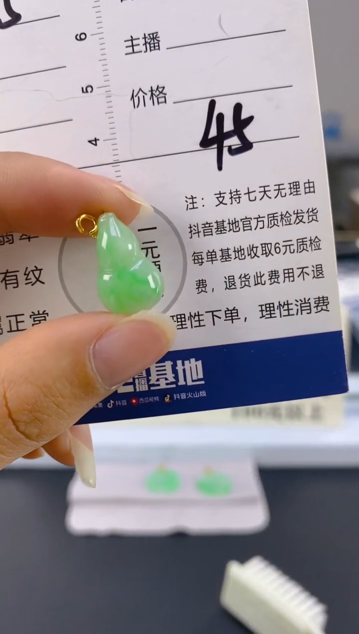 【闪购商品】翡翠颈饰18K金镶嵌天然A货翡翠