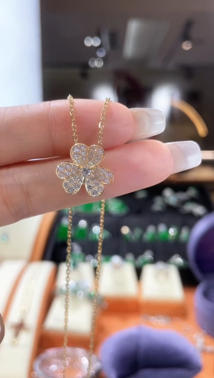 【闪购商品】实验室培育钻石颈饰18K金镶嵌项链