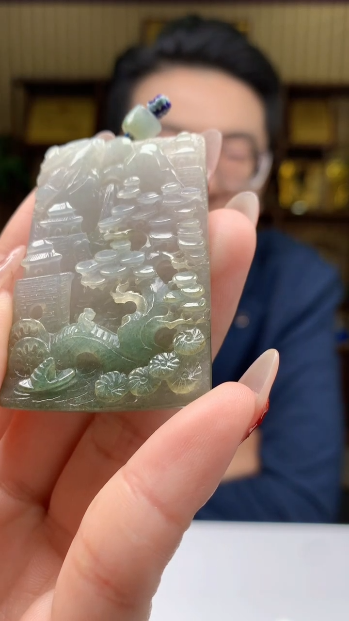 【闪购商品】定制翡翠未镶嵌1071ry-毛货挂件36