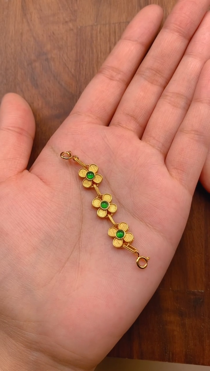 【闪购商品】翡翠吊坠(不含链)银S925镶嵌花朵延长链