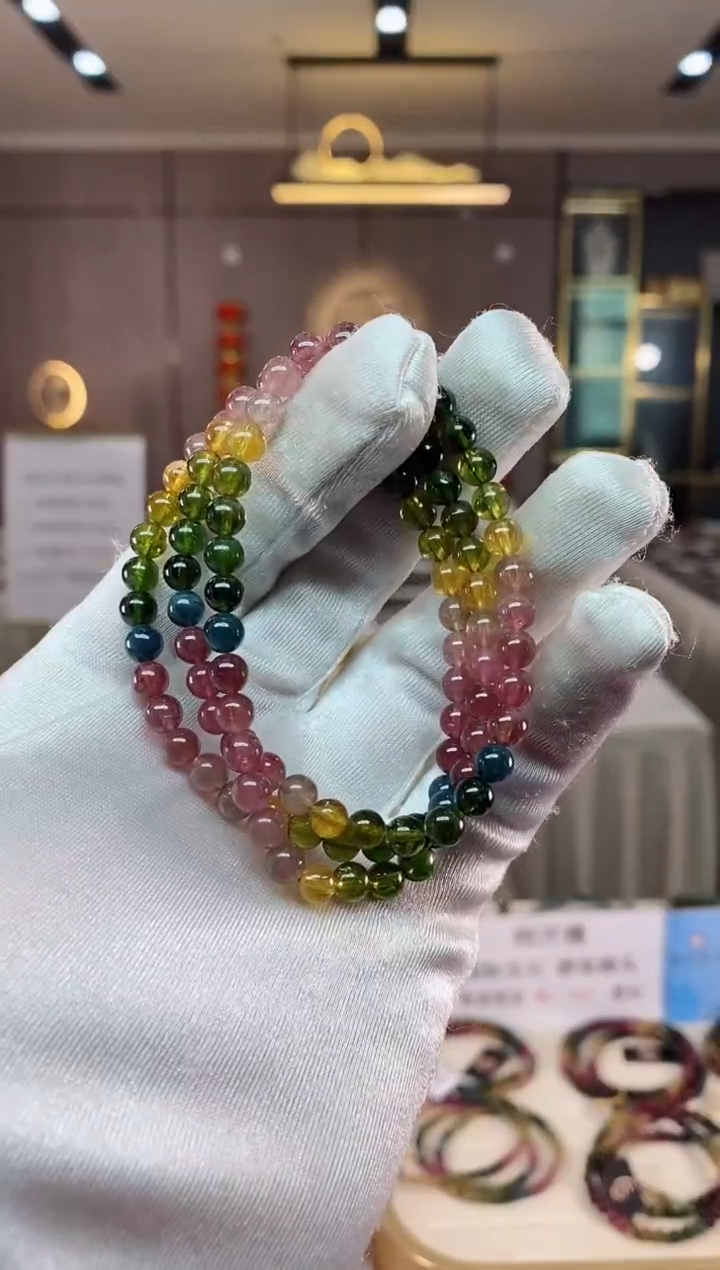 【闪购商品】碧玺三圈手串5mm+未镶嵌（多样性发一条）xion