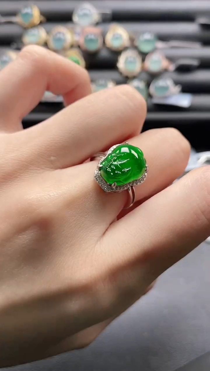 【闪购商品】翡翠戒指银S925镶嵌11111