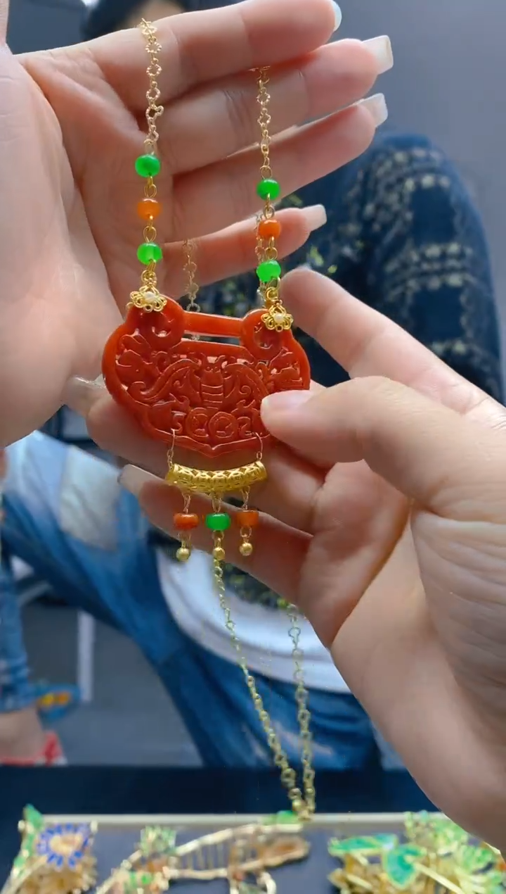 【闪购商品】翡翠耳饰合金470翡翠锁骨链