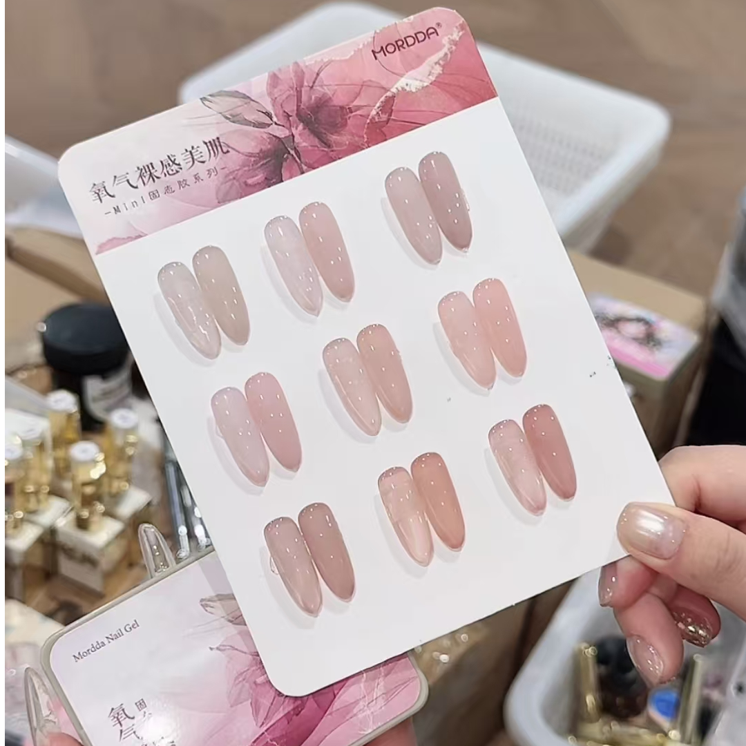 （外贸款）mini九宫格氧气裸感美肌固态胶透色系打底色甲油胶2g