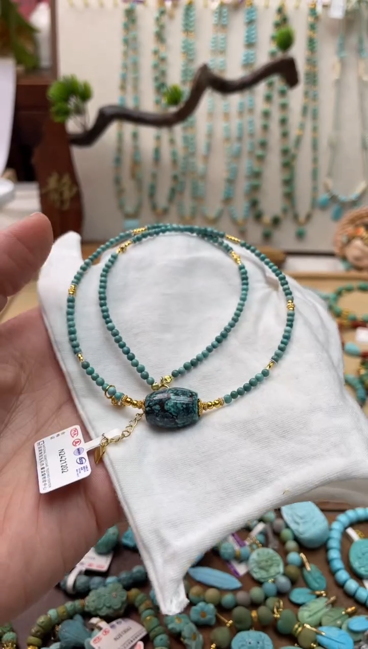 【闪购商品】绿松石项链银S925镶嵌48