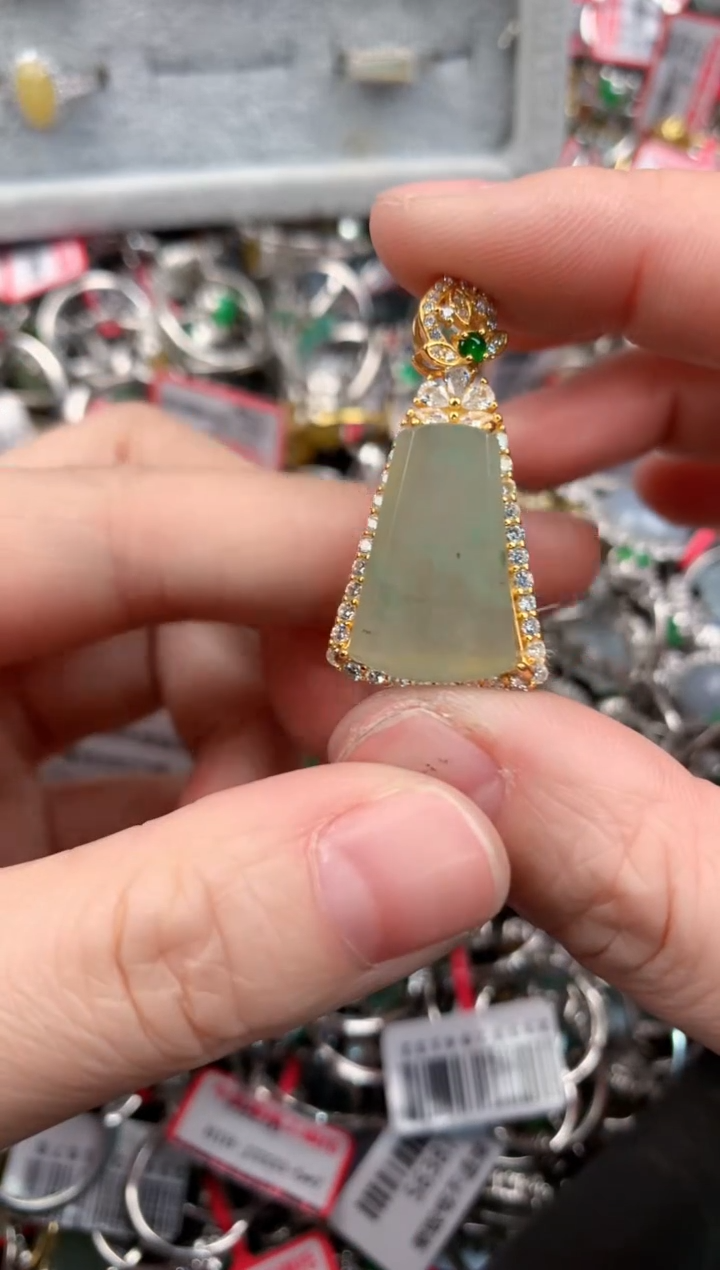 银S925镶嵌戒指翡翠10                  10