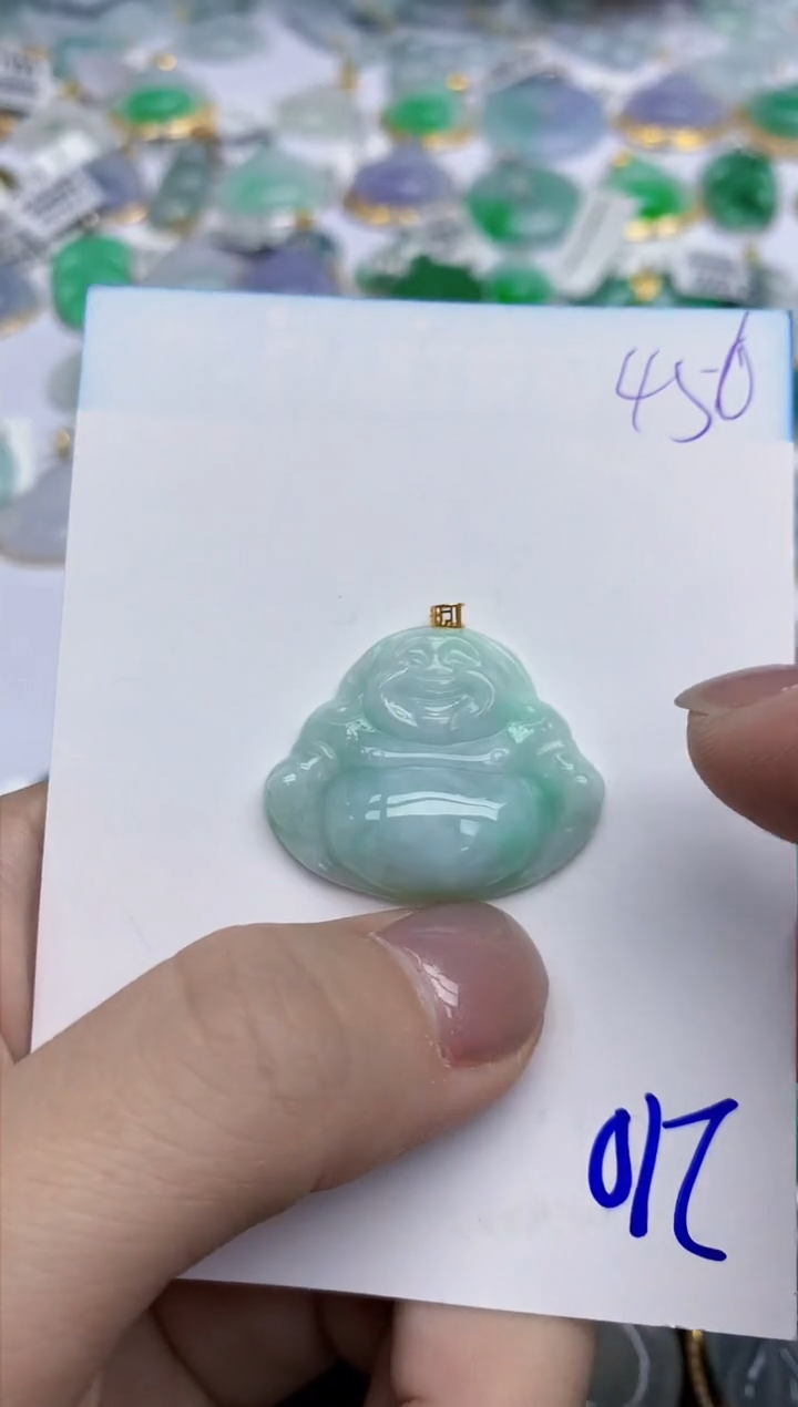 【闪购商品】翡翠颈饰18K金镶嵌天然翡翠A货
