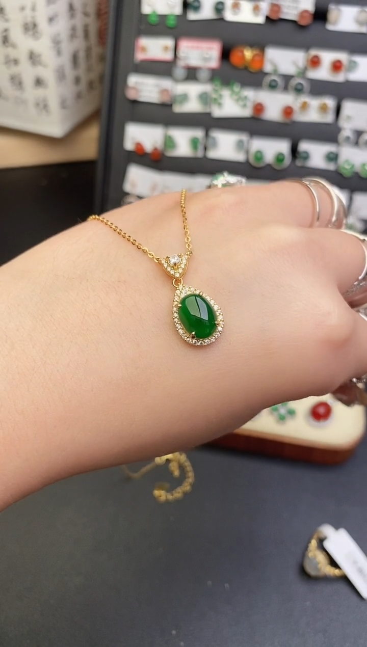 银S925镶嵌戒指翡翠0