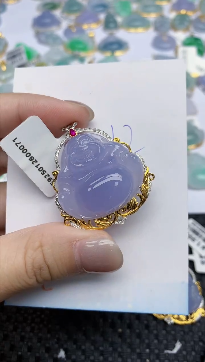 【闪购商品】翡翠颈饰18K金镶嵌天然翡翠A货