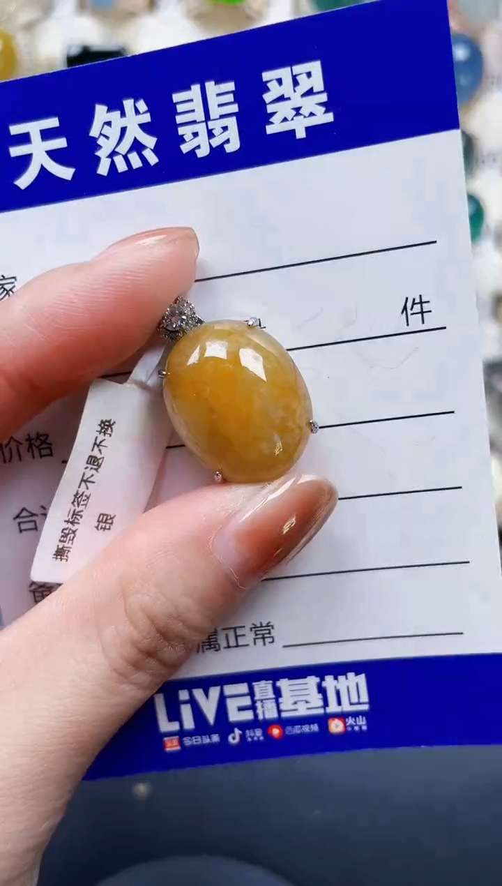 颈饰银S925镶嵌翡翠471
