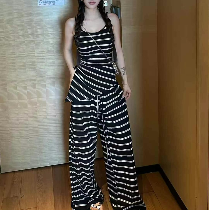 NICE圈圈、条纹不等式超洋气夏季慵懒风套装A46103