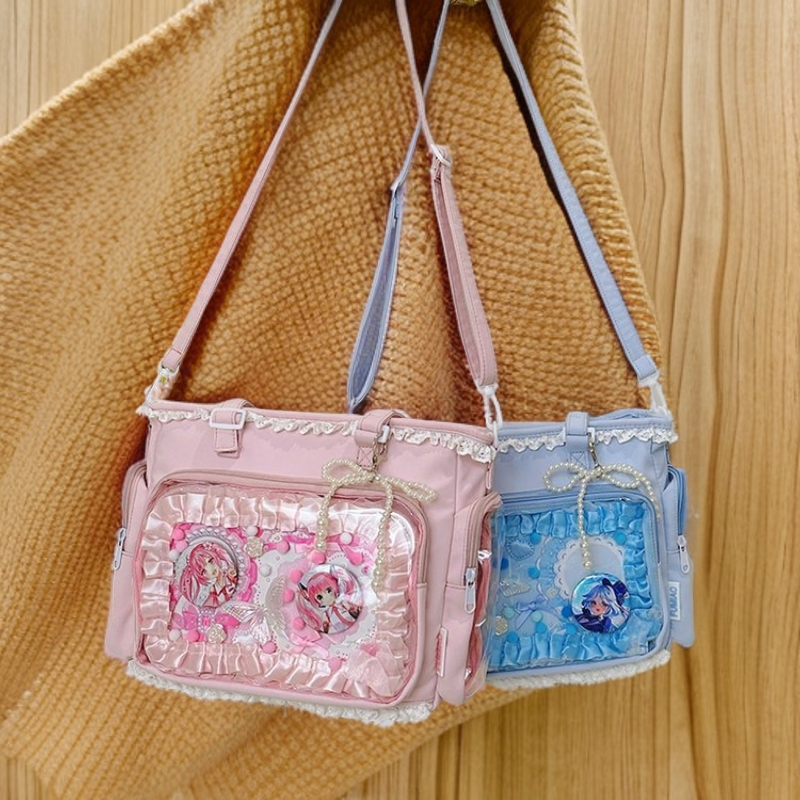 新款日系二次元痛包透明大容量邮差包少女萝莉软妹单肩儿童学生包
