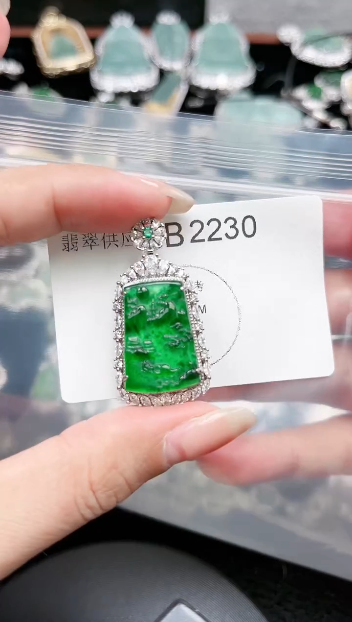 【闪购商品】翡翠颈饰未镶嵌赠皮绳2230