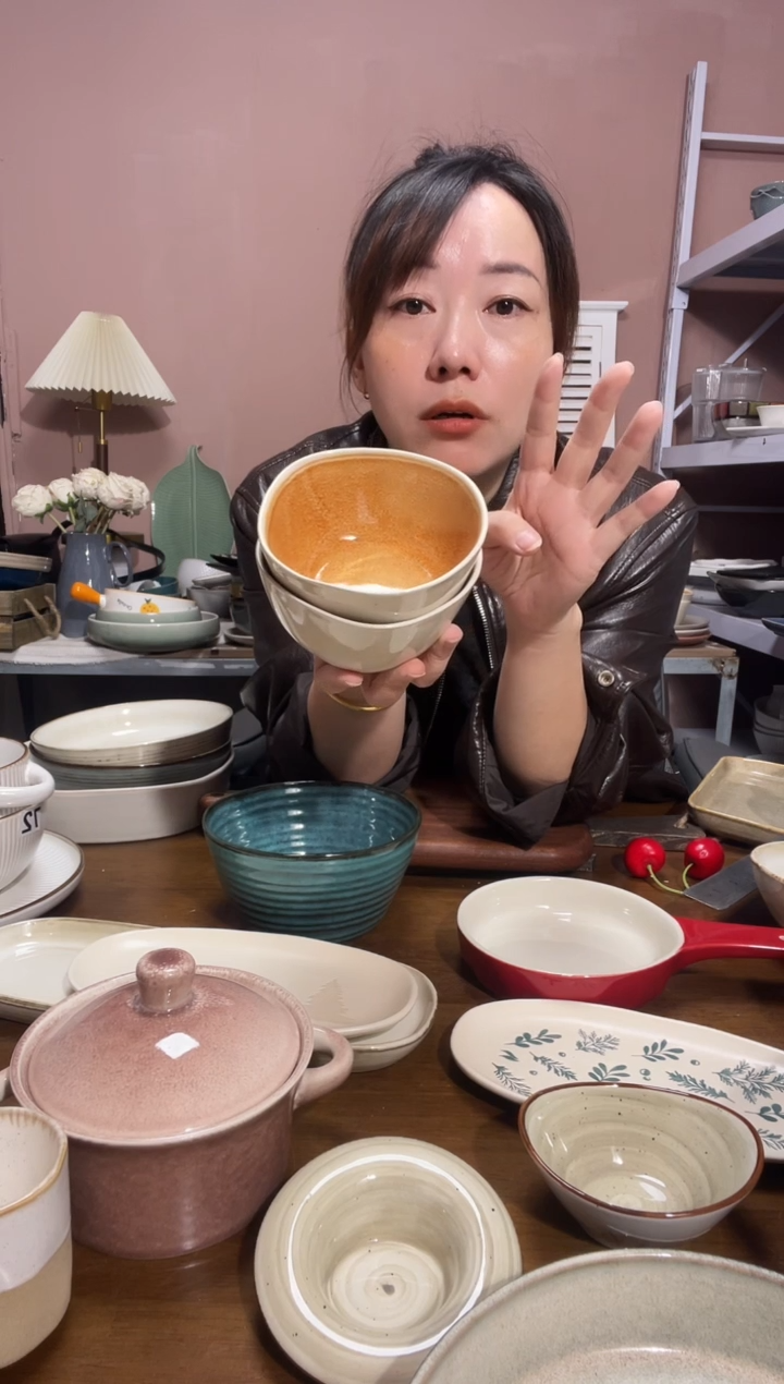 陶瓷微瑕（4个装）橘色小碗4个装
