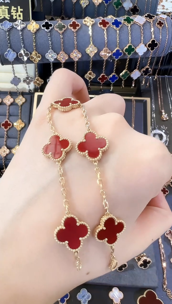 【闪购商品】玛瑙/玉髓手链18K金镶嵌18K黄红玛瑙手链