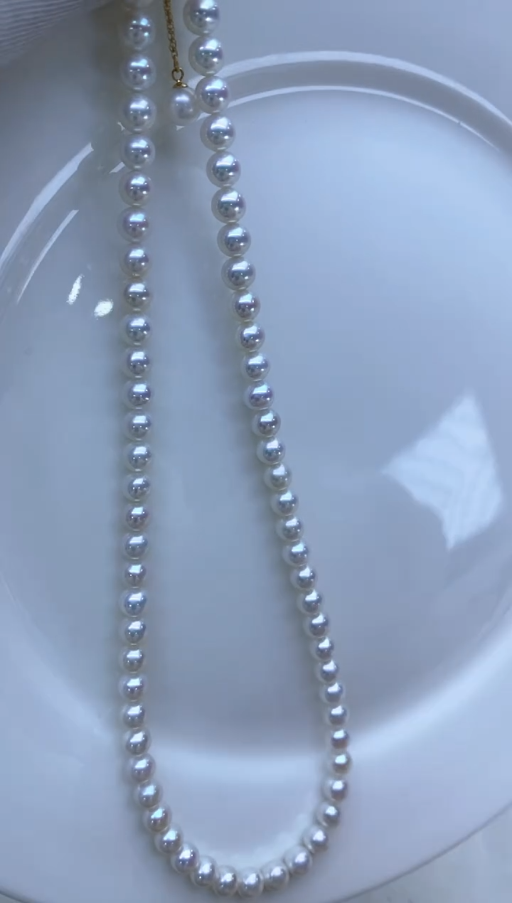 【闪购商品】淡水珍珠项链18K金镶嵌5-6