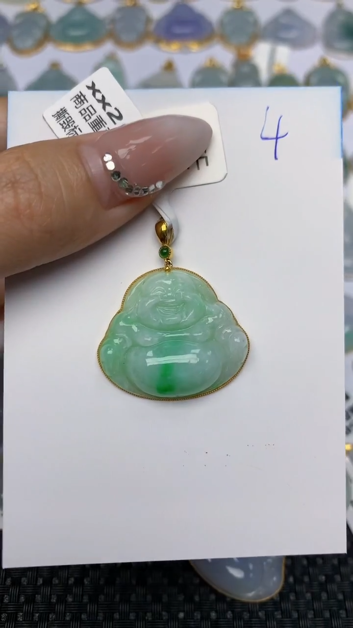 【闪购商品】翡翠颈饰18K金镶嵌天然翡翠A货