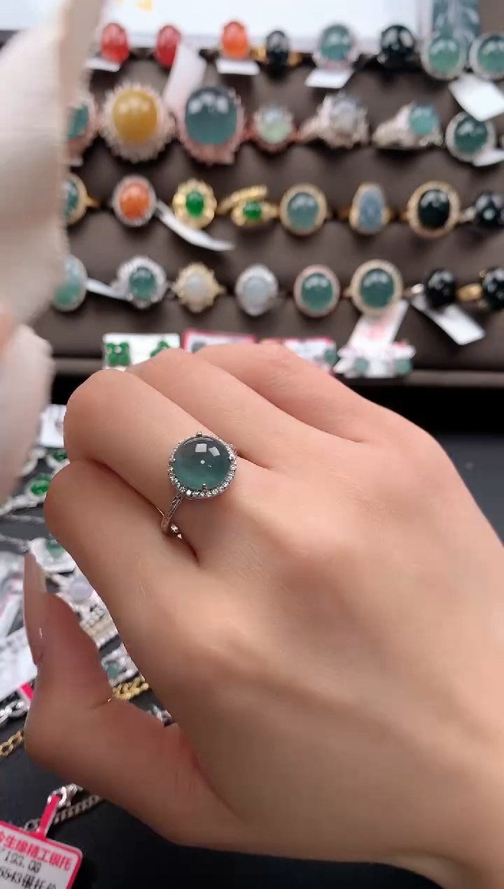 【闪购商品】翡翠戒指银S925镶嵌2132131