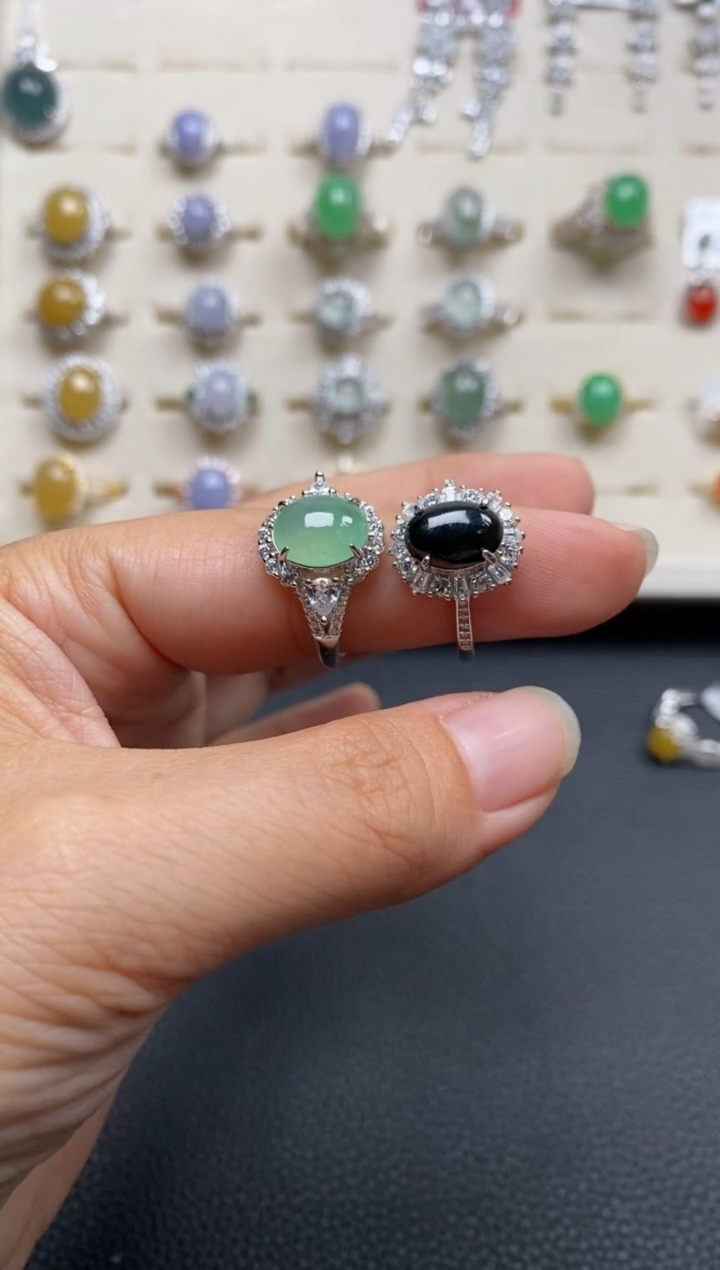 【闪购商品】翡翠戒指银S925镶嵌11111