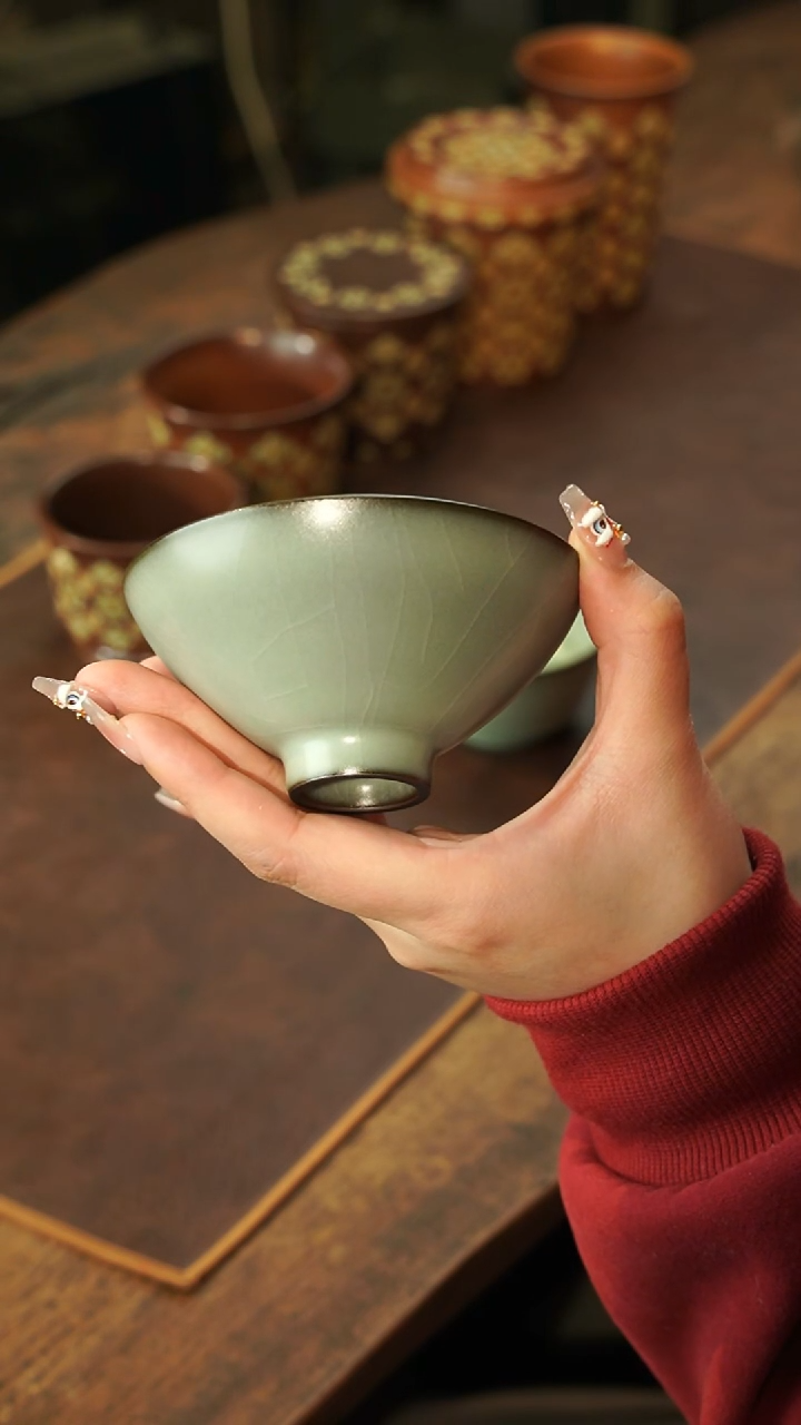 【闪购商品】瓷片瓷茶记 南官斗笠杯