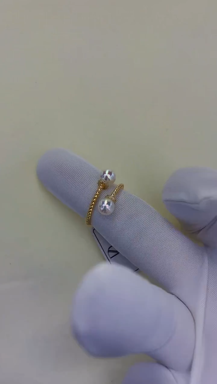 银S925镶嵌饰品海水珍珠设计款戒指