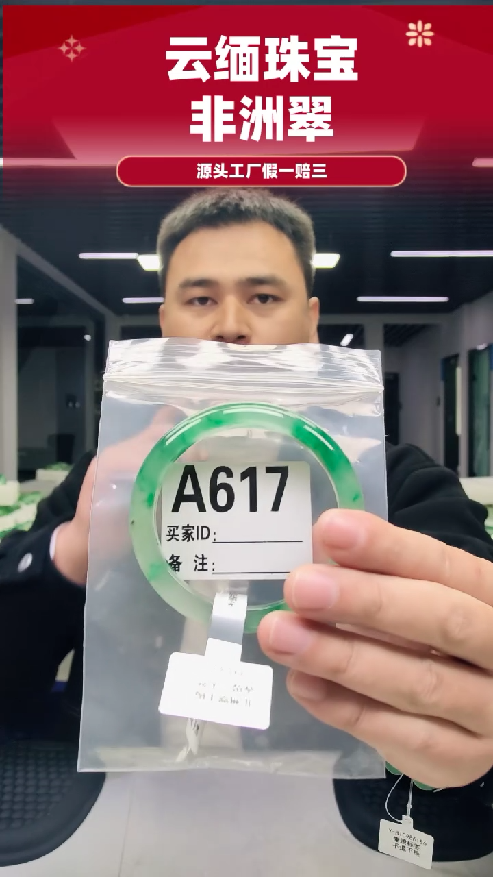 未镶嵌手镯石英质玉（非洲翠）60圈口A617