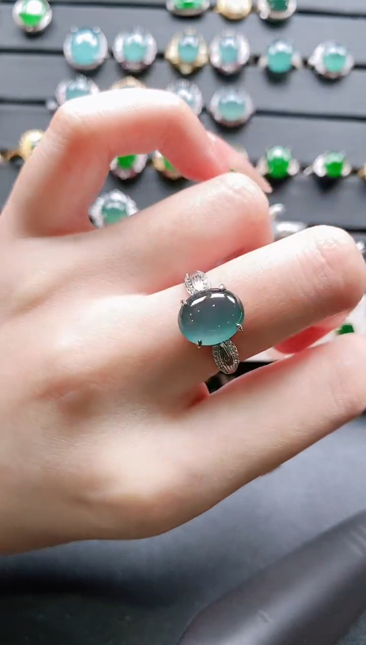 【闪购商品】翡翠戒指银S925镶嵌11111111