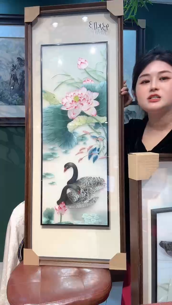 横款非遗苏绣手工刺绣装饰画不包邮