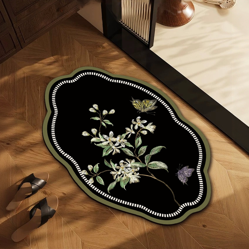 复古风中式纳帕皮卫生间浴室可裁易打理吸水防滑防油速干皮革地垫