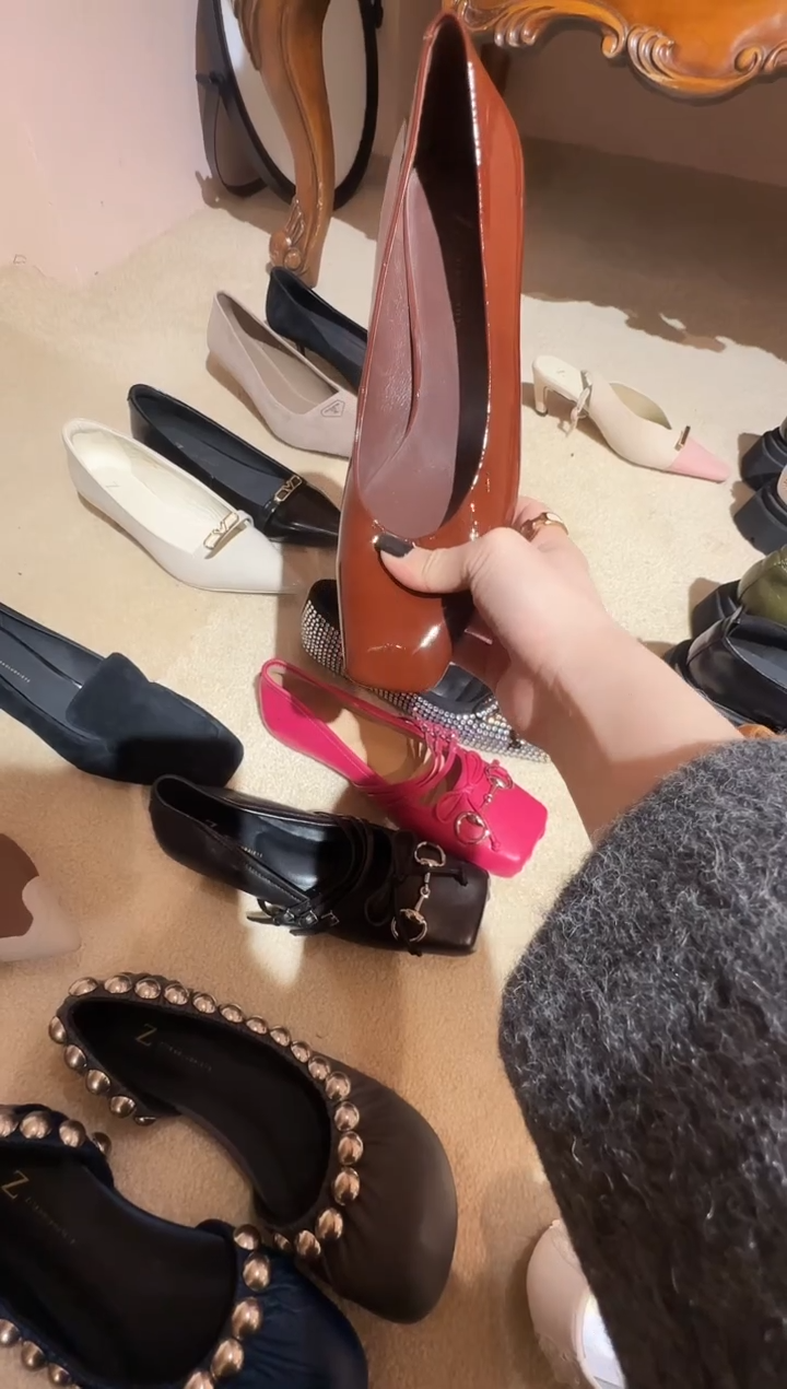 鱼嘴鞋061-1酒红36码