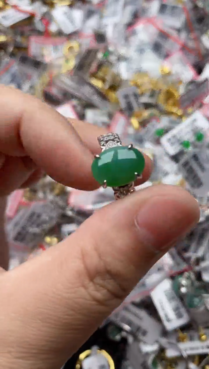 【闪购商品】翡翠戒指银S925镶嵌11111---4