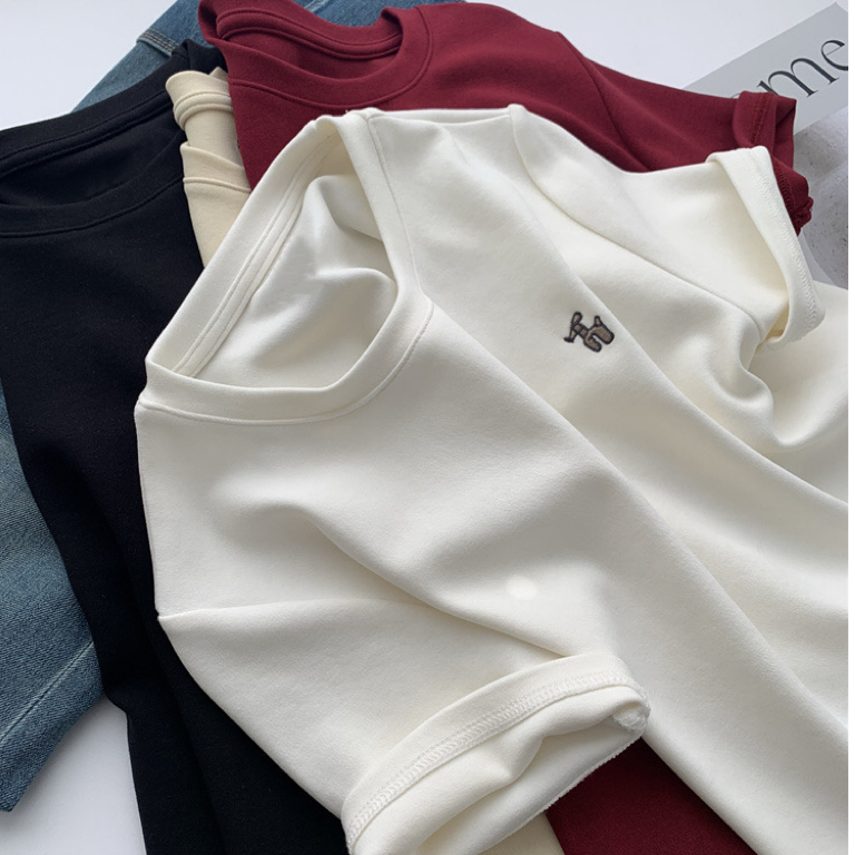 -ARRLMORRE品牌【木偶狗】小众刺绣磨毛短袖棉T