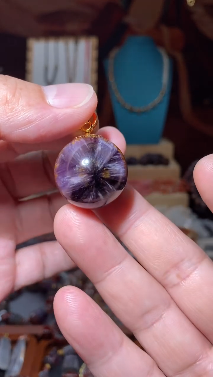 【闪购商品】水晶极光2318K金镶嵌天眼六芒星