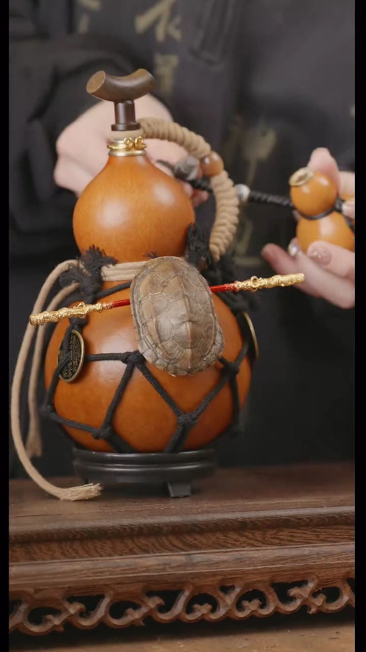 【闪购商品】86号精品天然大漆工艺防渗内胆酒葫芦~