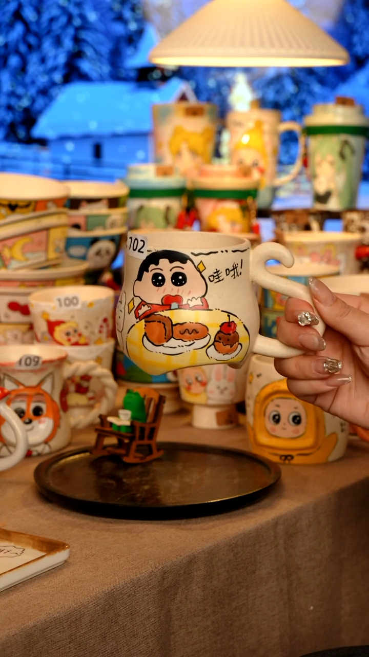 陶瓷102景德镇原创手作设计师款高温手工手绘