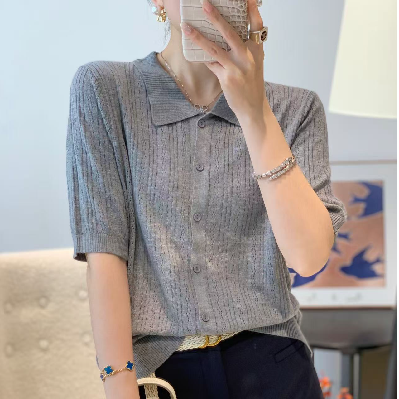 欧货重磅2025年夏季新款女装时尚镂空针织衫高级感穿搭漂亮上衣潮