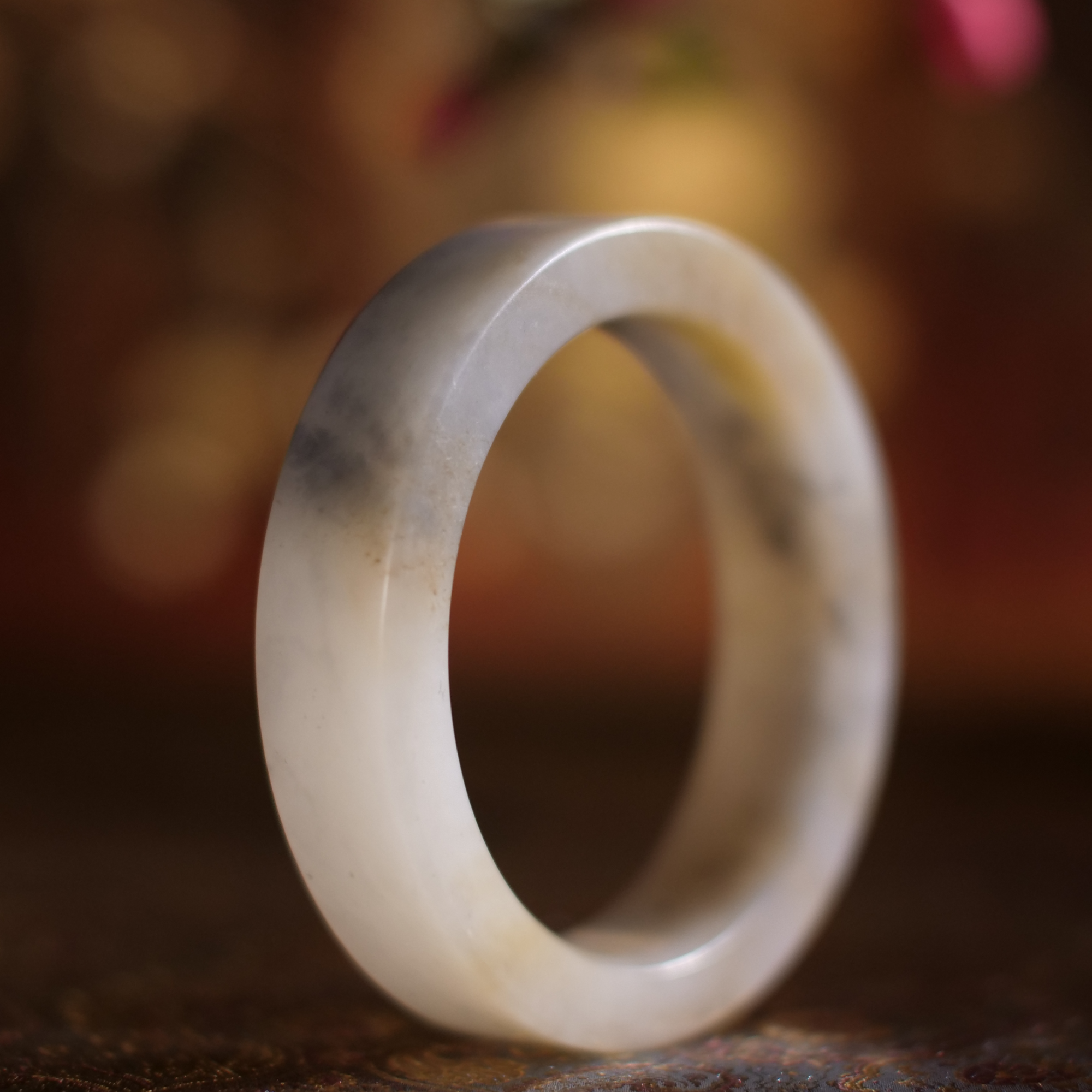 和田玉楼兰三色手镯58圈