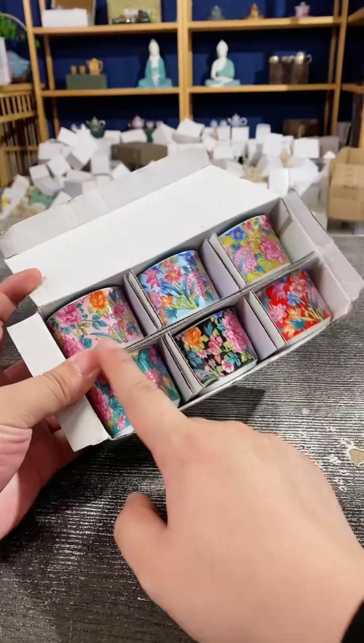 【闪购商品】其他良瓷美品珐琅彩直筒杯6个礼盒装