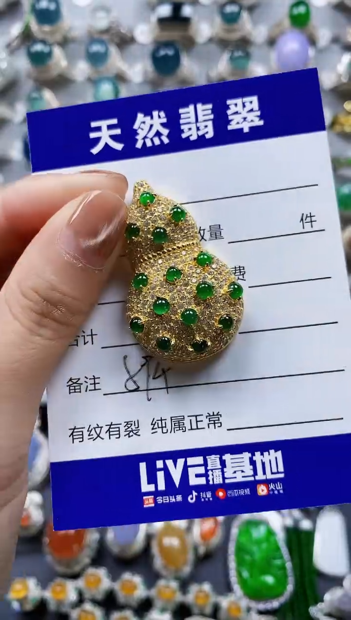 翡翠银S925镶嵌颈饰0594