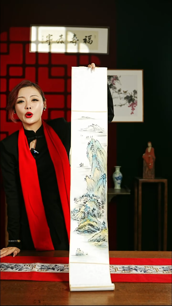 【闪购商品】书法绘画卷轴17*110山水3 郭老师
