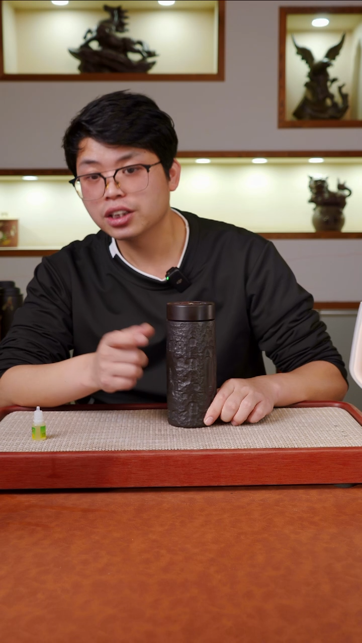 茶杯紫砂木盖龙门石窟