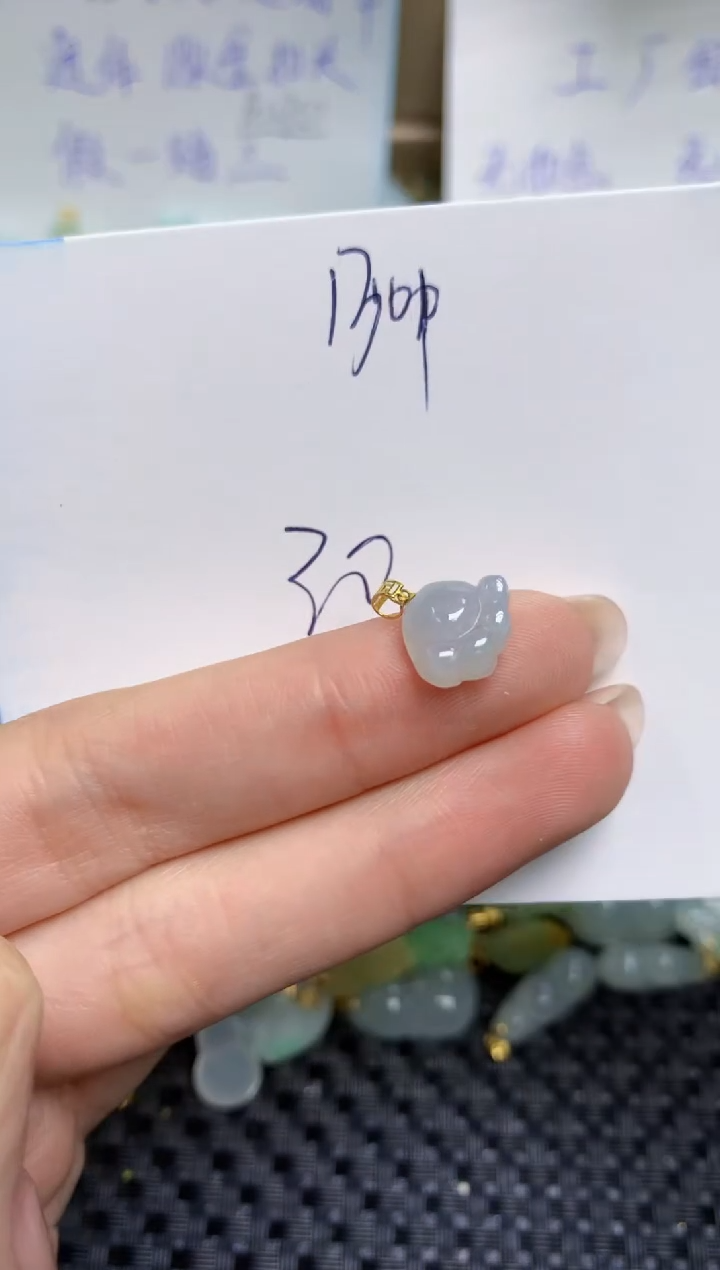 【闪购商品】翡翠颈饰18K金镶嵌天然缅甸A货翡翠