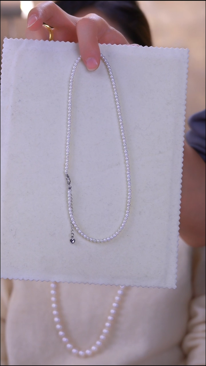 项链未镶嵌淡水珍珠baby珠3-4mm