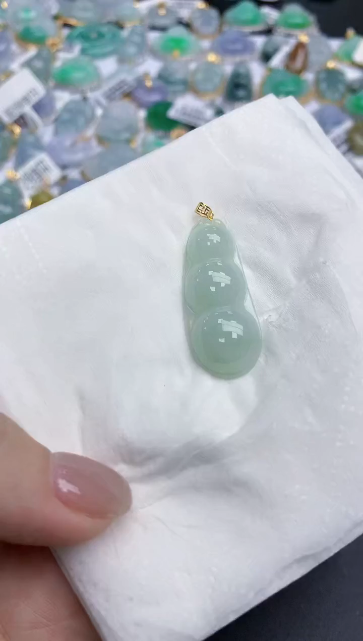 【闪购商品】翡翠颈饰18K金镶嵌天然缅甸翡翠A货