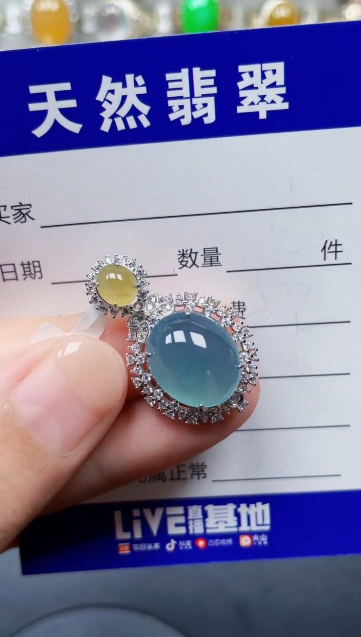 颈饰银S925镶嵌翡翠436