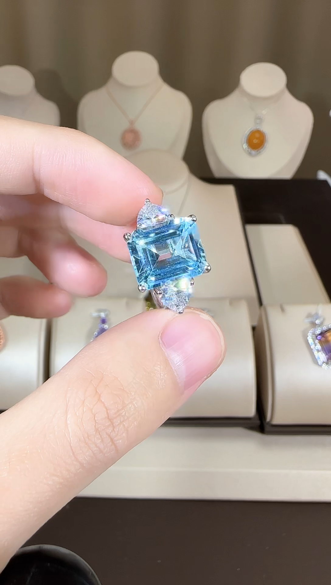 【闪购商品】托帕石戒指银S925镶嵌12*10mm