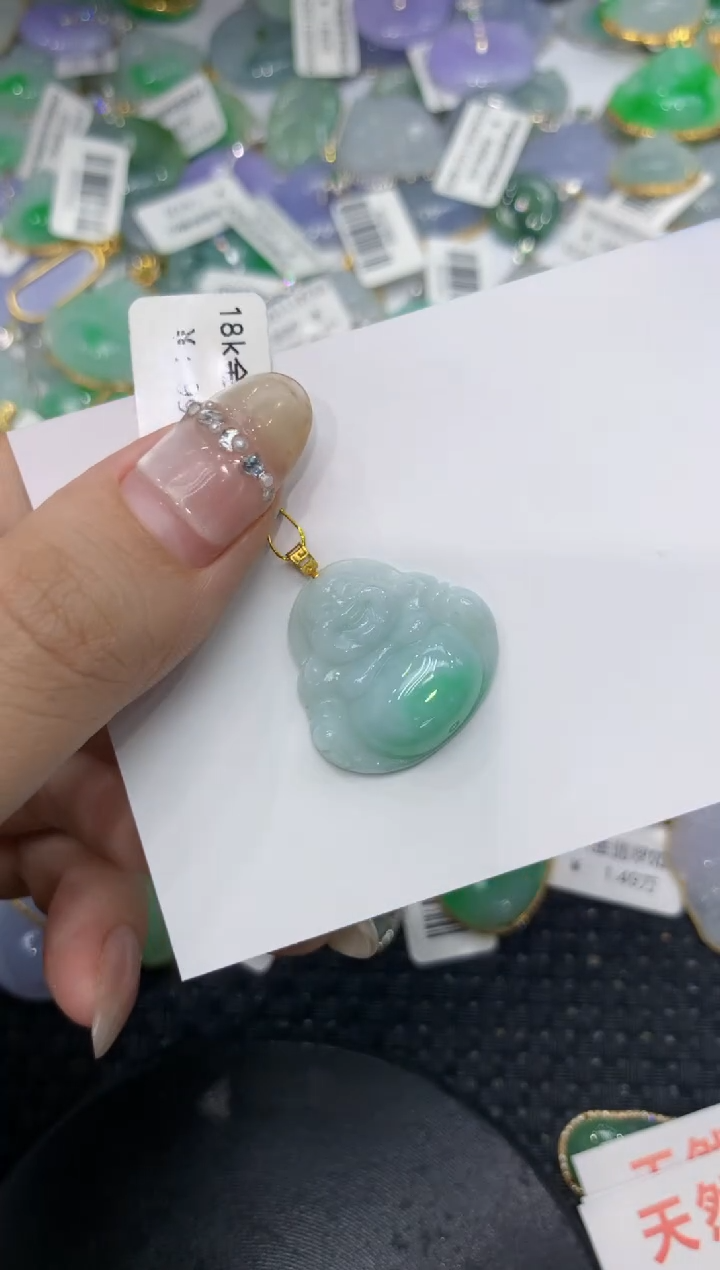 【闪购商品】翡翠颈饰18K金镶嵌2222222222
