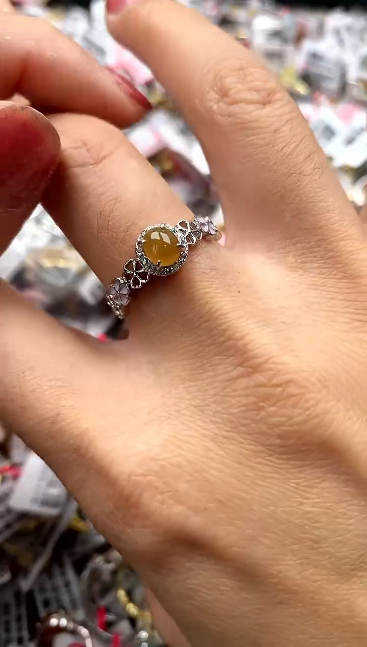 【闪购商品】翡翠戒指银S925镶嵌222222    4